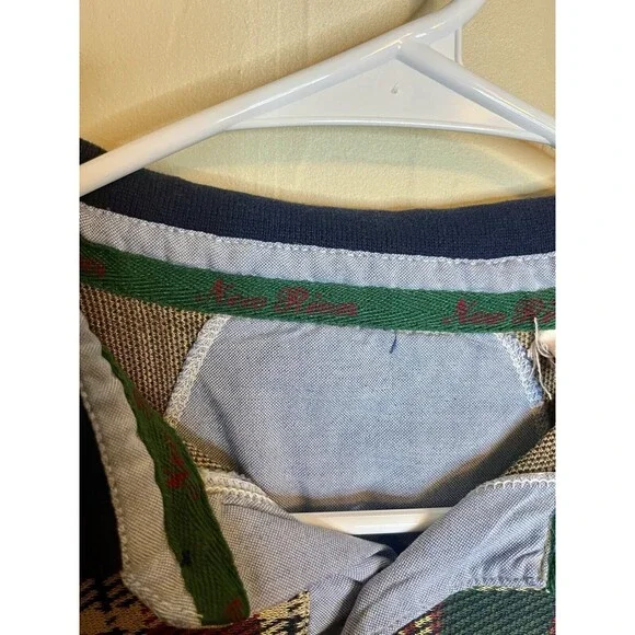 Vintage 1990’s New River Company Men’s XL Short Sleeve Plaid Polo Shirt Used - Picture 3 of 6